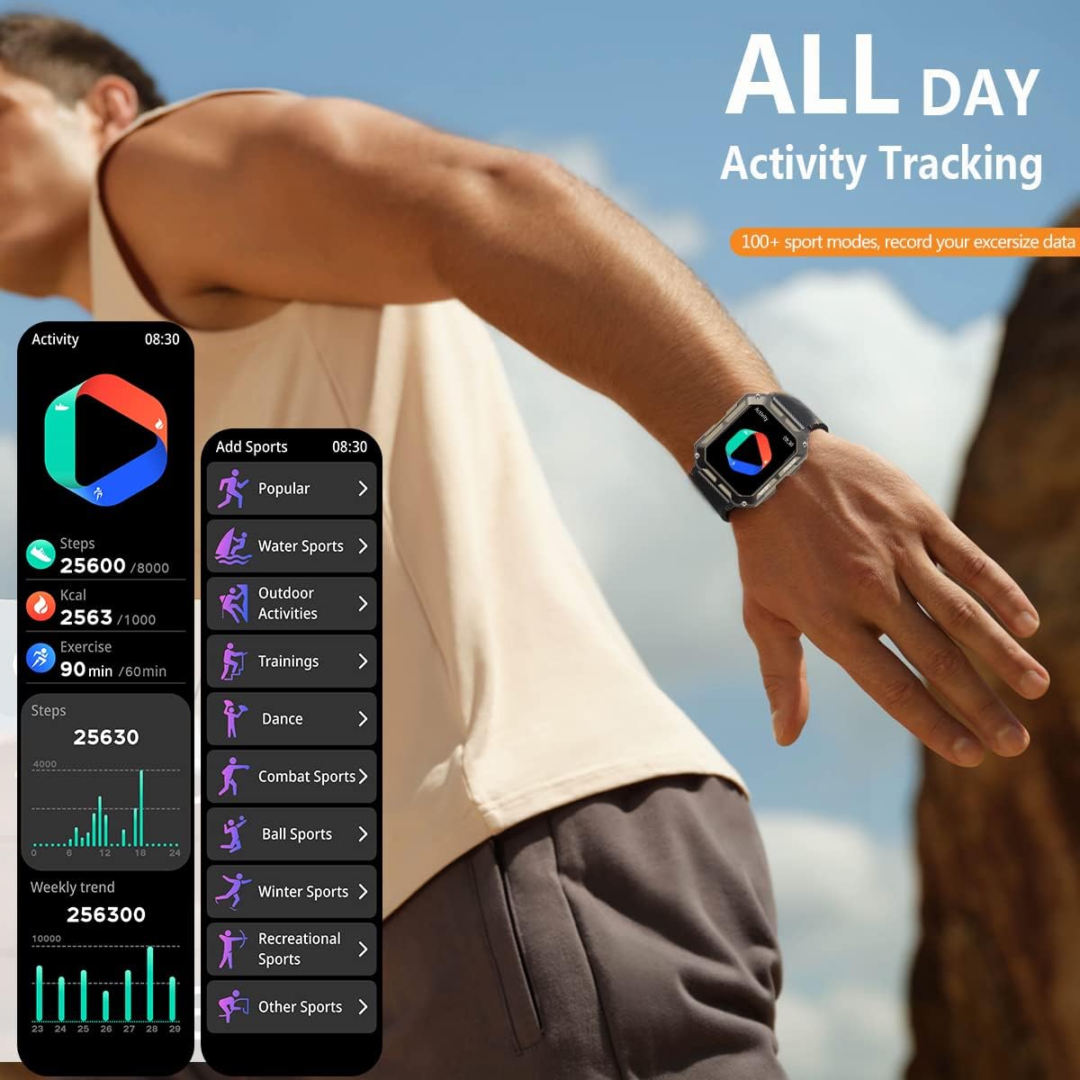 Smart Watch for Men -Bluetooth Call Outdoor Sports Watch